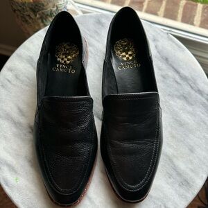 Vince Camuto Black Flats Sleek‎ Suede Loafers